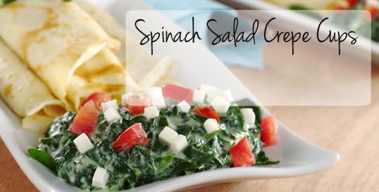 Spinach Salad Crepe Cups