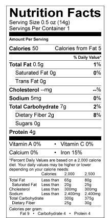 DriedPorciniChilesNutritional