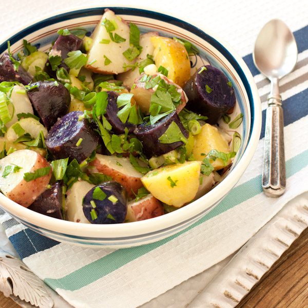 Recipe Renovator - Red, white, and blue potato salad with peppery radish dressing