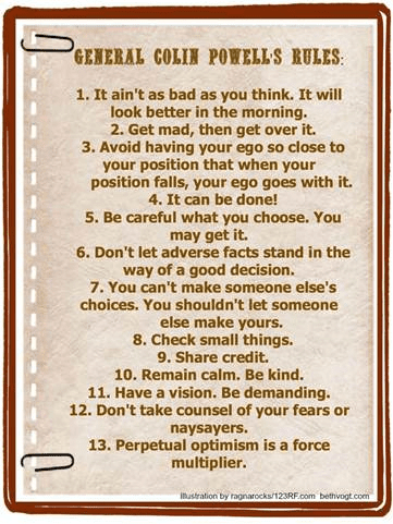 General Colin Powell's 13 Rules