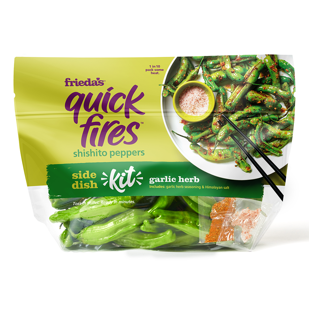 Quick Fires® Shishito Kit Garlic Herb Side Dish Kit | Frieda's LLC